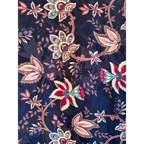 Victoria's Secret Gold Label Floral Navy Robe P/S Petite Women Tie Closure - Picture 3 of 6